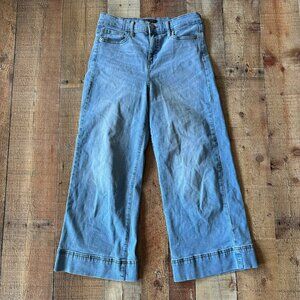 Banana Republic Women's 6 High Waisted Wide Leg Cropped Trousers in Medium Blue